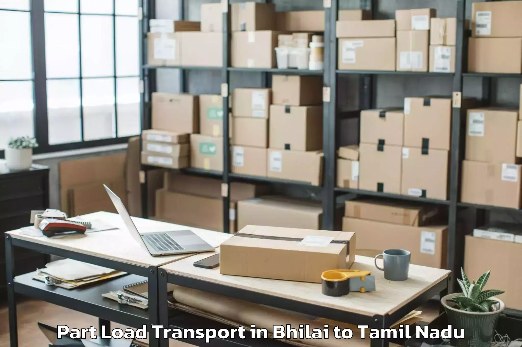 Reliable Bhilai to Ettayapuram Part Load Transport